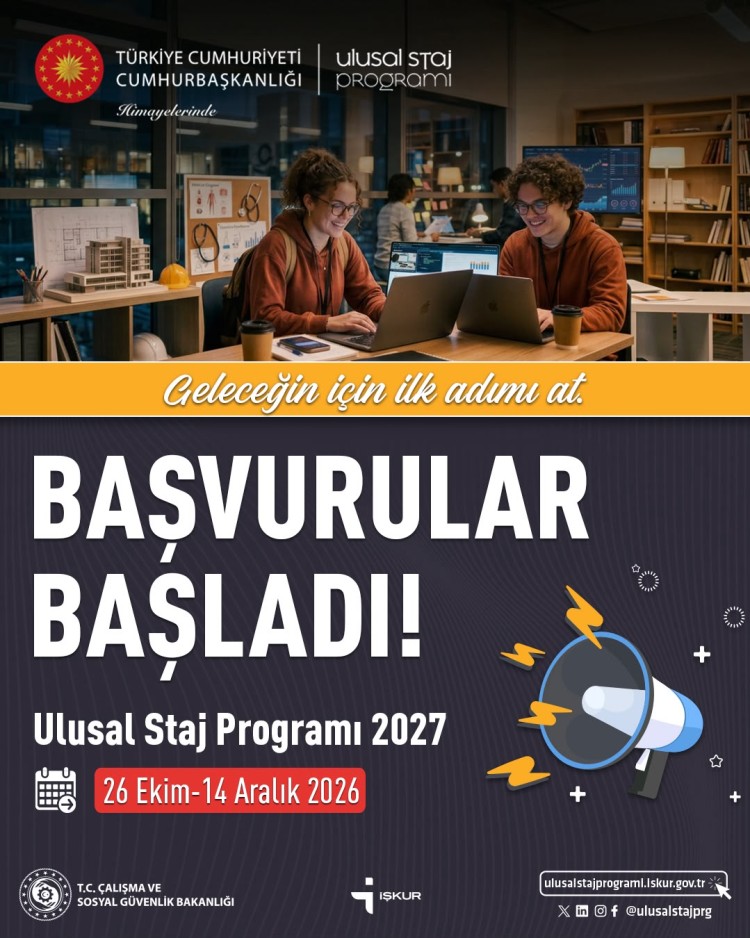 2027 Ulusal Staj Programı Başvuruları Başladı